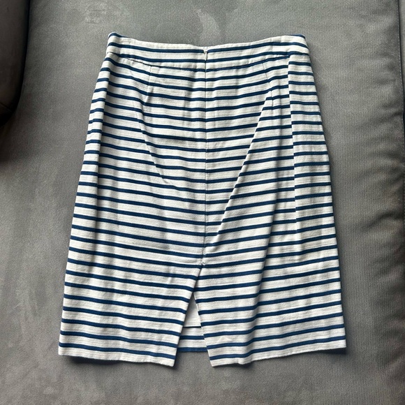 J. crew The Pencil Skirt Blue & White Striped - Picture 4 of 5
